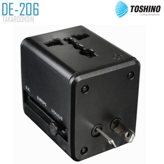 ปลั๊กแปลง TOSHINO รุ่น DE-206 4in1 2 USB