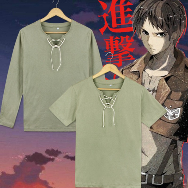 Attack on Titan Eren Jaeger Eren Yeager เสื้อยืดแขนยาว