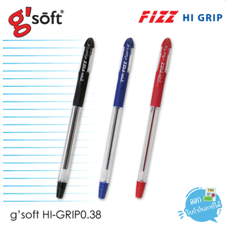 ปากกา ปากกาลูกลื่นเจล gsoft หัว 0.38มม. รุ่น HI GRIP 1 ด้าม