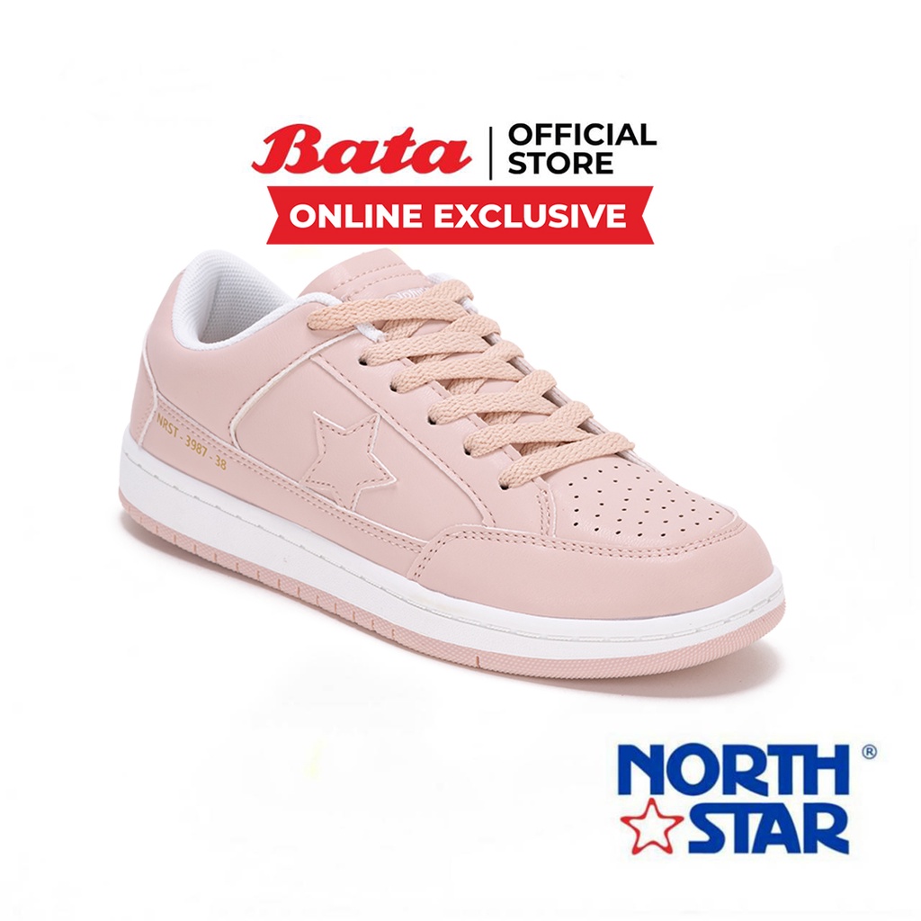 Bata บาจา (Online Exclusive) ยี่ห้อ North Star รองเท้าผ้าใบ รองเท้าลำลอง Sneakers แบบผูกเชือก สำหรับผู้หญิง รุ่น SUTA สีชมพู 5205039