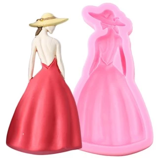 สาวสวยแม่พิมพ์ซิลิโคน DIY Party Fondant เค้กตกแต่งเครื่องมือ Candy Clay ช็อกโกแลต Gumpaste Mould ครัวเบเกอรี่ Moulds
