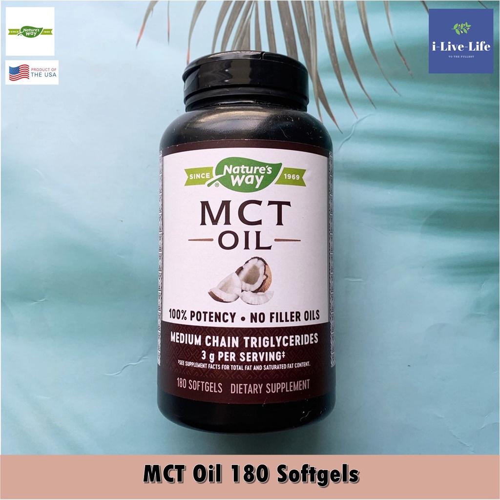 น้ำมันมะพร้าวสกัด MCT Oil Medium Chain Triglycerides 180 Softgels - Nature's Way