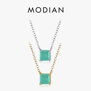 Modian สร้อยคอโซ่เงินแท้ 925 พร้อมจี้กล่อง สไตล์คลาสสิก สําหรับผู้หญิง งานแต่งงาน