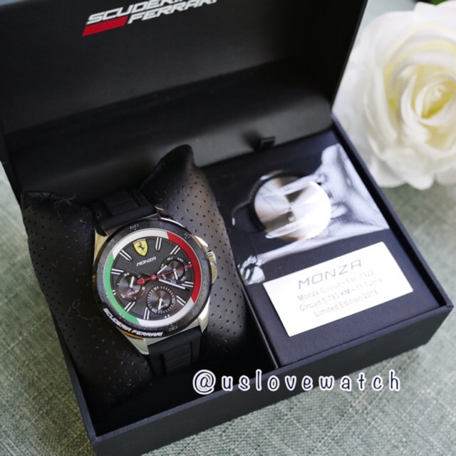 จัดส่งฟรีems ผ่อน0% 10ด นาฬิกาข้อมือชาย SCUDERIA FERRARI Pilota Special Limited Edition Monza 0870027
