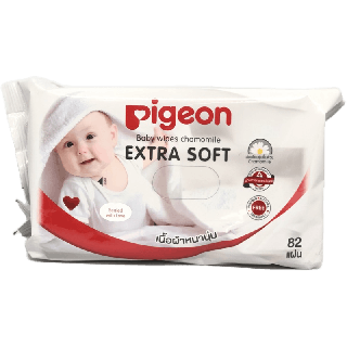 (3แถม3) ทิชชู่เปียกพีเจ้น Baby Wipes PIGEON 6ห่อ เบบี้ไวพส์พีเจ้น สูตรคาโมมายล์ ผ้าหนานุ่ม ขนาด 82 ชิ้น