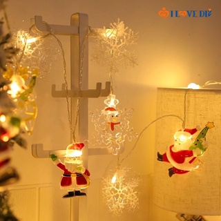 (Eternal-Christmas) สายไฟ LED 10 ดวง รูปเกล็ดหิมะ ยาว 2 เมตร ใช้แบตเตอรี่ กันน้ํา PVC สําหรับแขวนตกแต่งคริสต์มาส