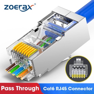 Cat6 Cat6a ปลั๊กโมดูลาร์เชื่อมต่อ RJ45 ชุบทอง 30u รู 1.1 มม. 1.2 มม. สําหรับสายอีเธอร์เน็ต STP 8P8C Ends 50 100 ชิ้น