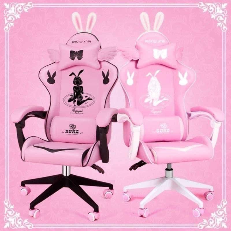 เก้าอี้เกมมิ่ง  เก้าอี้สีชมพูน่ารักๆ