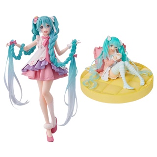 โมเดลฟิกเกอร์ PVC รูปการ์ตูนอนิเมะ Hatsune Miku เหมาะกับของขวัญวันเกิด สําหรับเด็กผู้หญิง