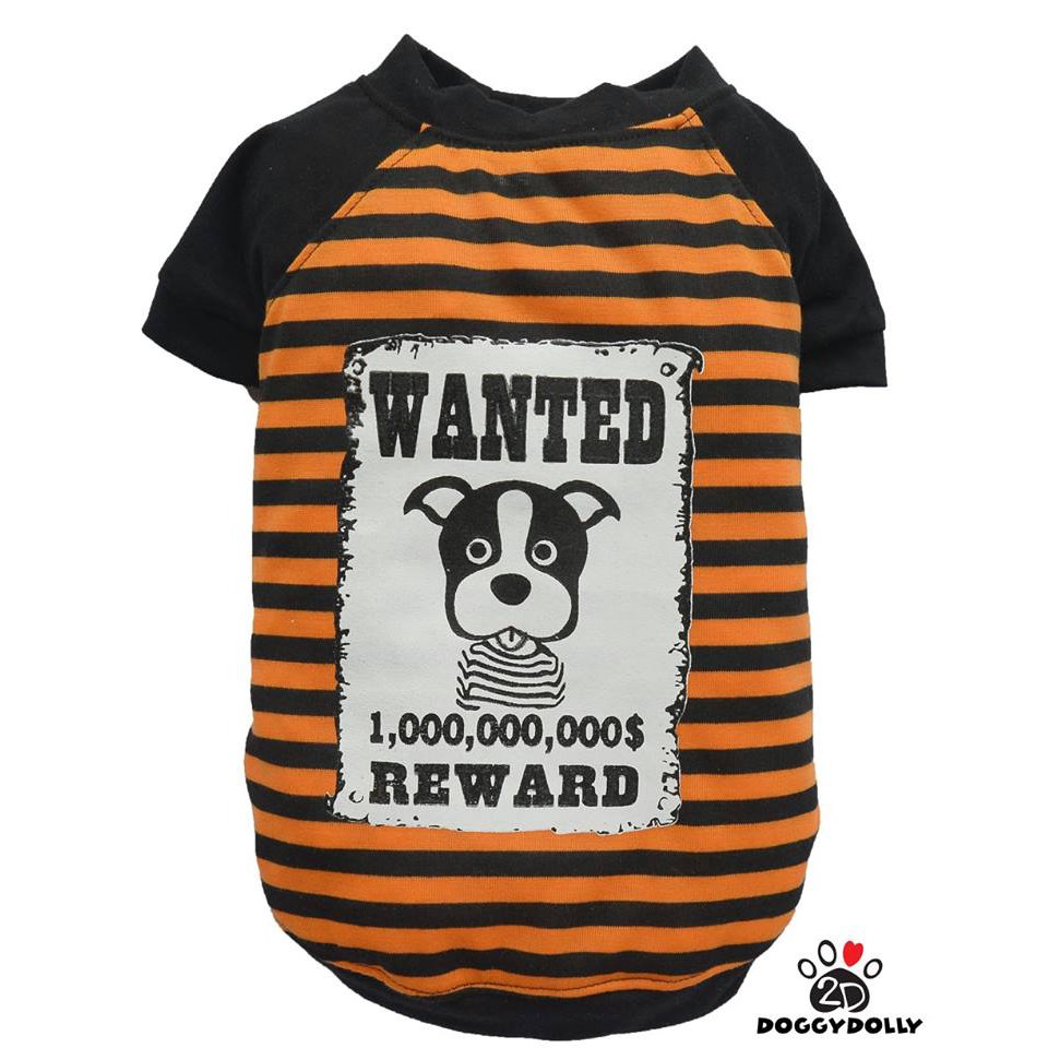 Pet clothes -Doggydolly เสื้อผ้าแฟชั่น สัตว์เลี้ยง หมาแมว ผ้ายืด คอกลม มีแขน ขนาดไซส์ 1-9 โล T517