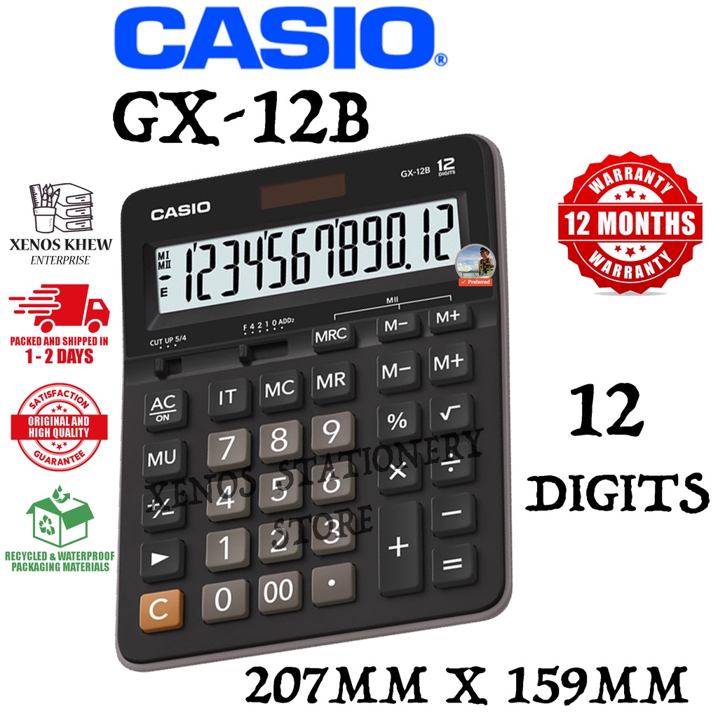CASIO GX-12B CALCULATOR 12 DIGITS GX-12B จอแสดงผลขนาดใหญ่พิเศษ