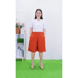 (โปรพิเศษวันนี้)A8ขาสั้น กางเกงวูลเวฟ ทรงกระบอกใหญ่ 4 ส่วน เอว 32-42" ยาว 20-22" ผ้ายืดใส่สบาย นุ่ม