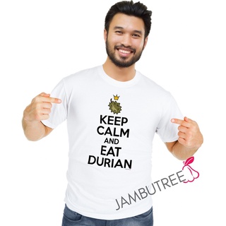 เสื้อยืดวินเทจเสื้อยืด พิมพ์ลายกราฟิก Keep Calm And Eat Durian Malaysia King แฟชั่นฤดูร้อน สําหรับผู้ชายS-5XL