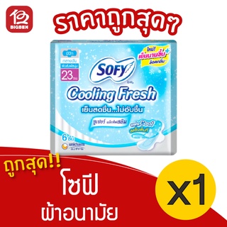 [1 ห่อ] Sofy โซฟี ผ้าอนามัย คูลลิ่ง เฟรช ซุปเปอร์ แอ็กทีฟสลิม 23 ซม.6 ชิ้น มีปีก กลางวัน 8851111113019