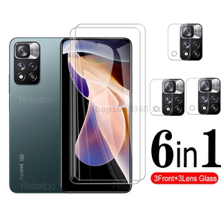 6in1 Full Cover HD Tempered Glass Xiaomi Redmi Note 11 Pro Plus Screen+Camera Glass Redmy Note11 11Pro Redme 11t Film