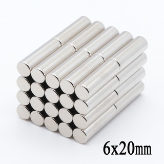 5ชิ้น แม่เหล็กนีโอไดเมียม 6x20มิล ทรงกระบอก 6*20มิล Magnet Neodymium 6x20mm แม่เหล็ก ขนาด 6*20mm แม่เหล็กแรงสูง