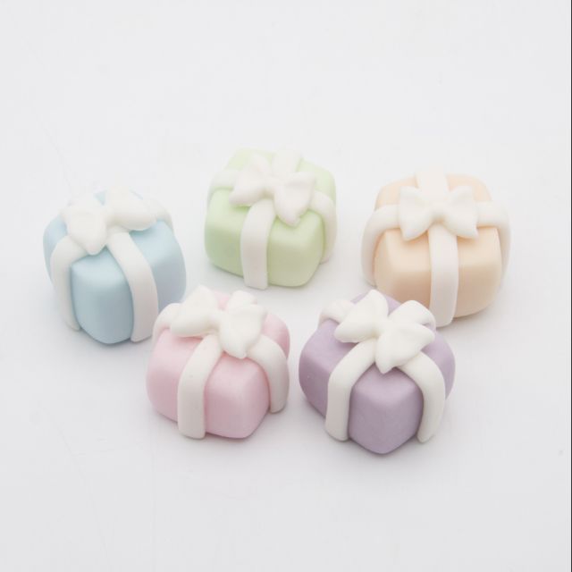 กล่องของขวัญ fondant ตัวปั้นน้ำตาลตกแต่งเค้ก รูปกล่องของขวัญ เค้กวันเกิด