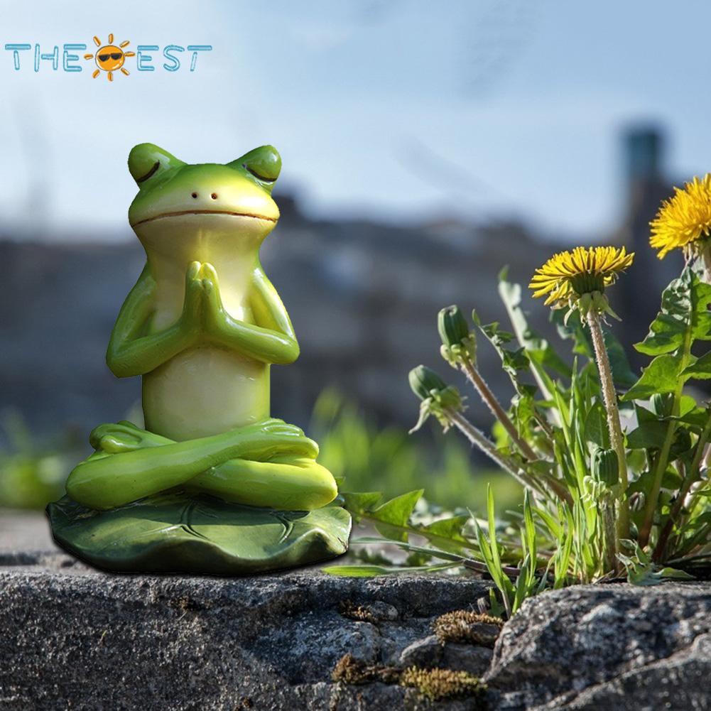 Resin Craft Yoga Frog Statue Meditation Animal Figurines Home Car ...