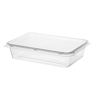 กล่องเหลี่ยมพร้อมฝาใส 500 มล. (แพ็ค 25 ใบ) RW1490 Square box with clear lid, 500 ml. (Pack of 25) RW1490