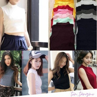 🎉เสื้อคอเต่าแขนกุด เอวลอย เต็มตัว 📌ผ้าบาง⚡สำหรับสาวไซค์ s