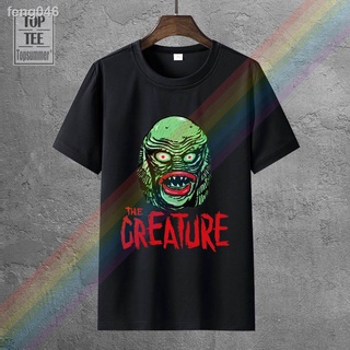 ☞Creature From The Lagoon เสื้อยืด ภาพยนตร์ Retro Vintage 1950 Cult ผู้ชาย คอกลม สไตล์เกาหลี ผ้าฝ้ายแท้ 100% T เสื้อ แขน