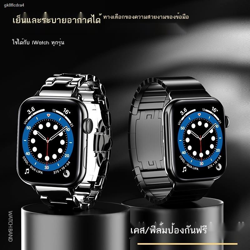 watch strapหรูสายนาฬิกา✇เหมาะสำหรับ iwatch7 สาย apple se6 นาฬิกา applewatch5 generation 4 เซรามิค 3 โลหะ s7/6 สแตนเลส 40