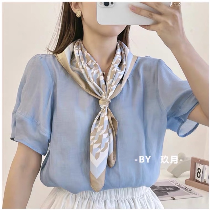 🔥พร้อมส่ง🔥  ผ้าพันคอ ผ้าโพกหัววินเทจ【70x70 ซม】ผ้ามัดผมเกาหลี