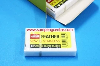 ใบมีดโกน ขนนก กล่องเหลือง "ของญี่ปุ่นแท้ 100%" (100 ใบมีด), Platinum Feather platinum coated blades