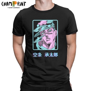 ถูกสุดๆเสื้อยืดคอกลม ผ้าฝ้ายแท้ พิมพ์ลายอนิเมะ Jojos Bizarre Adventure สไตล์วินเทจ สําหรับผู้ชาย