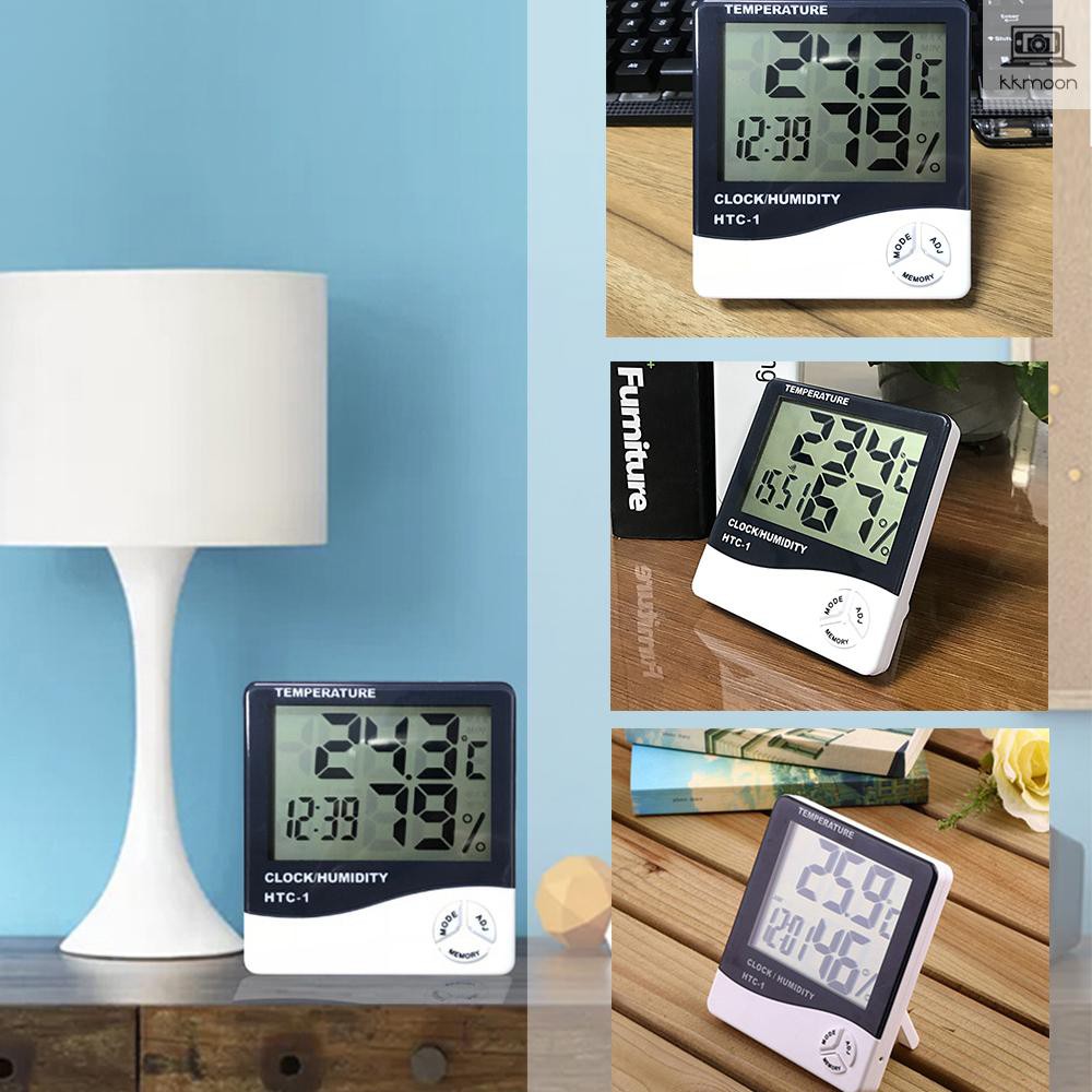 Digital Hygrometer Thermometer With Comfort Icon – Indoor/Outdoor Humidity Gauge, Backlight, Min/Max Records