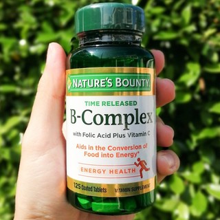 วิตามินบีรวม B-Complex ชนิด Time Released 125 Coated Tablets (Natures Bounty®) เพิ่มพลังแก่ร่างกาย บำรุงประสาท