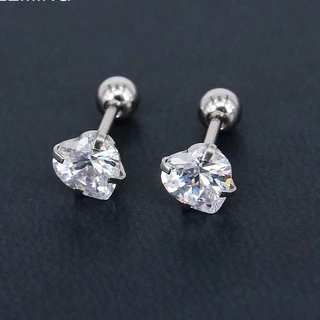 จิวก้านเพชรกลม​ สามเหลี่ยม สี่เหลี่ย ดาว ก้า0.8ยาว 6 mm.ไม่ลอก​ไม่แพ้​ (ราคา 1 คู่ )