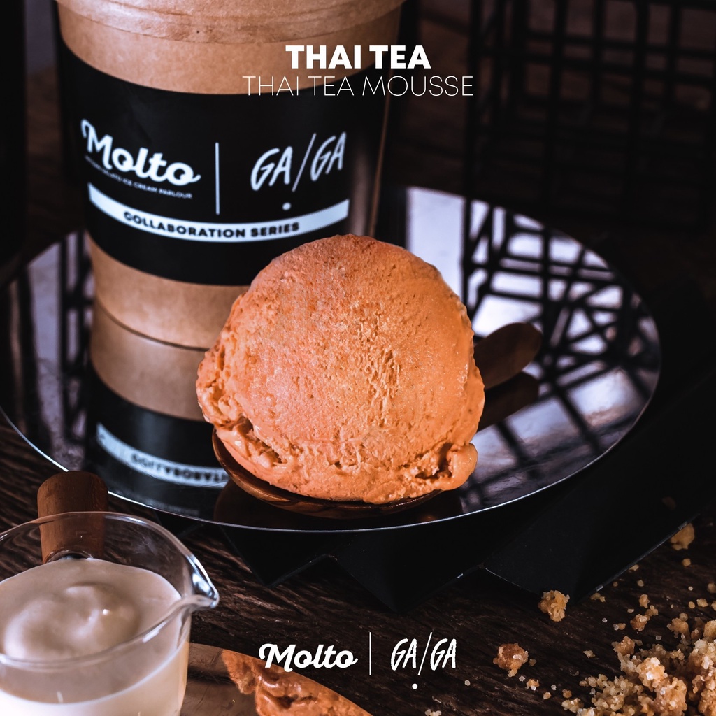 Thai Tea Thai Tea Mousse (ไอศกรีม ชาไทยมูส จาก Gaga 1 ถ้วย 16 Oz.) - Molto  Premium Gelato | Shopee Thailand