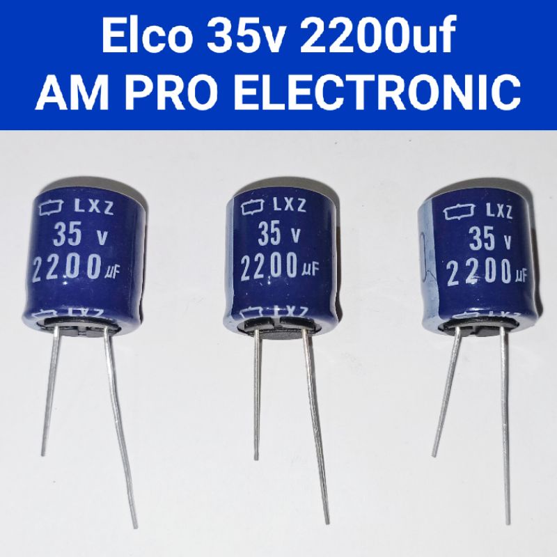 Elco 35v 2200uf Elko 2200uf 35v สีฟ้า ออริจินัล