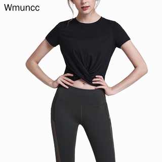 Wmuncc 【S-2XL】เสื้อครอปท็อปแขนสั้น ทรงหลวม ระบายอากาศได้ดี เหมาะกับฤดูร้อน สําหรับผู้หญิง เล่นโยคะ