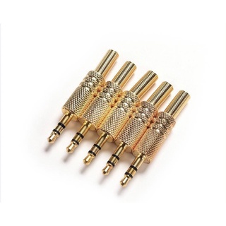 star 1 ชิ้น 3 . 5 มม. 1/8 stereo male audio trs อะแดปเตอร์ปลั๊กเสียบแจ็คเชื่อมต่อชุบทอง1ชิ้น