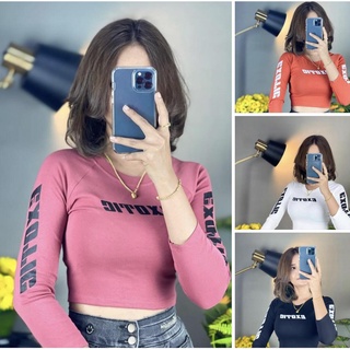 เสื้อแขนยาวครอปรัดรูปอก30-36”