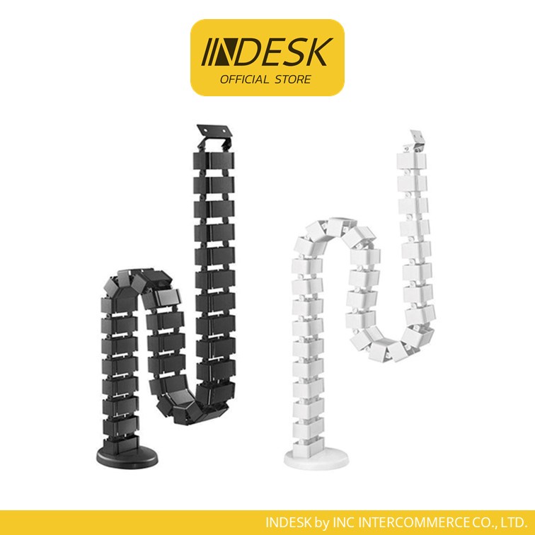 INDESK Snake Cable Management รางกระดูกงูพลาสติกเก็บสายไฟโต๊ะทำงาน