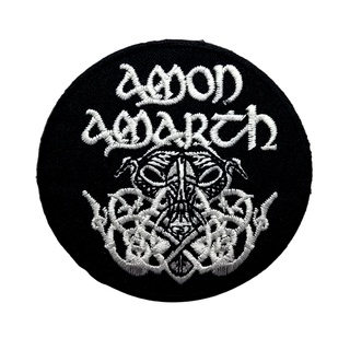 Amon Amarth ตัวรีดติดเสื้อ อาร์มรีด อาร์มปัก หมวก กระเป๋า แจ๊คเก็ตยีนส์ Hipster Embroidered Iron on Patch  DIY