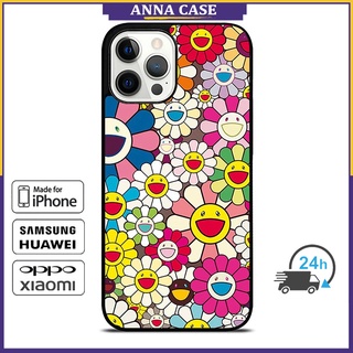 เคสโทรศัพท์มือถือ ลายดอกไม้ Takashi Murakami สําหรับ iPhone 14 Pro Max 13 Pro Max Samsung Galaxy Note10+ S21Ultra 24