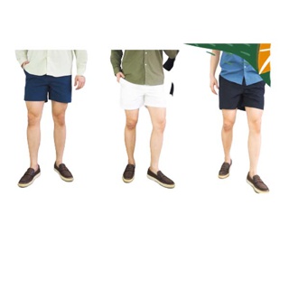 [25thวันนี้! โค้ดลดเลย15% SHOPEED425] กางเกงขาสั้น 14 นิ้ว MEN ULTRA LIGHT COTTON CHINO 14 SHORTS ชิโน่ ผู้ชาย สีขาว