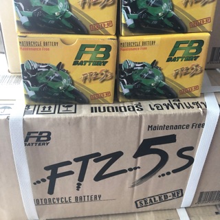 แบตเตอรี่มอเตร์ไซค์FB ftz5s ราคาลูกละ406฿