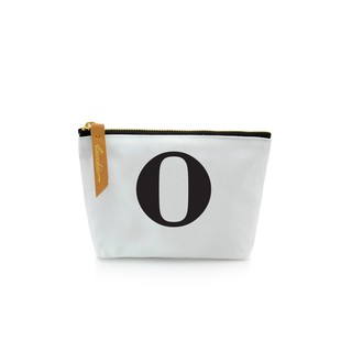 กระเป๋าผ้าลายอักษร ALPHABET  Pouch Coin Bag  WHITE  O