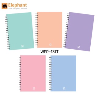 สมุดริมลวด A5 ปกแข็ง ตราช้าง ไม่มีเส้น รุ่น WPP-131T สีพลาสเทล