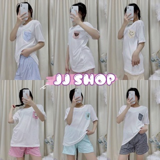 JJ Shop​💜​พร้อมส่ง ชุดนอน เสื้อแขนสั้น+กางเกงขาสั้น ผ้านิ่มใส่สบายมาก "DX-SY-9654" 05