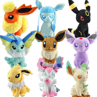 &lt; Available &gt; ตุ๊กตาโปเกม่อน Flareon Jolteon Vaporeon Sylveon Eevee แบบนิ่ม ขนาด 30 ซม. ของเล่นสําหรับเด็ก