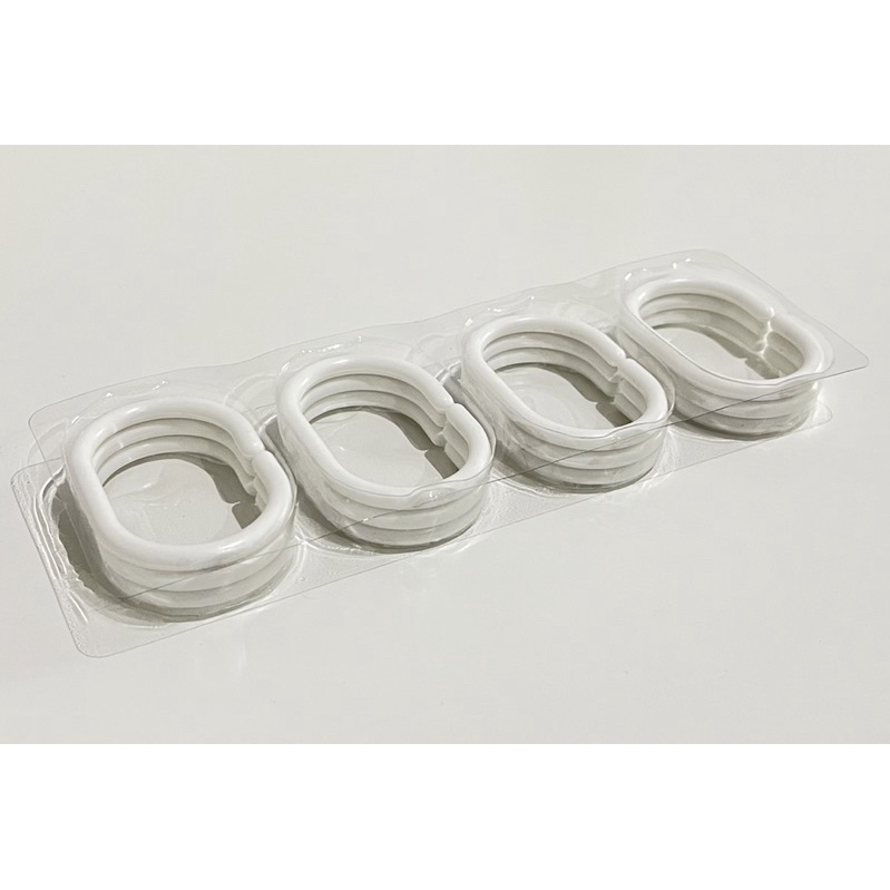 ห่วงแขวนม่านพลาสติกรูปตัว C สีขาว (Moya) 12 ชิ้น