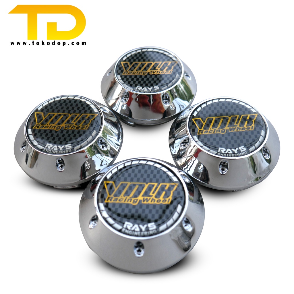 VOLK RACING WHEEL CHROME CONICAL RIM COVER 6.2 CM 6.8 CM HAT WHEEL AXLE