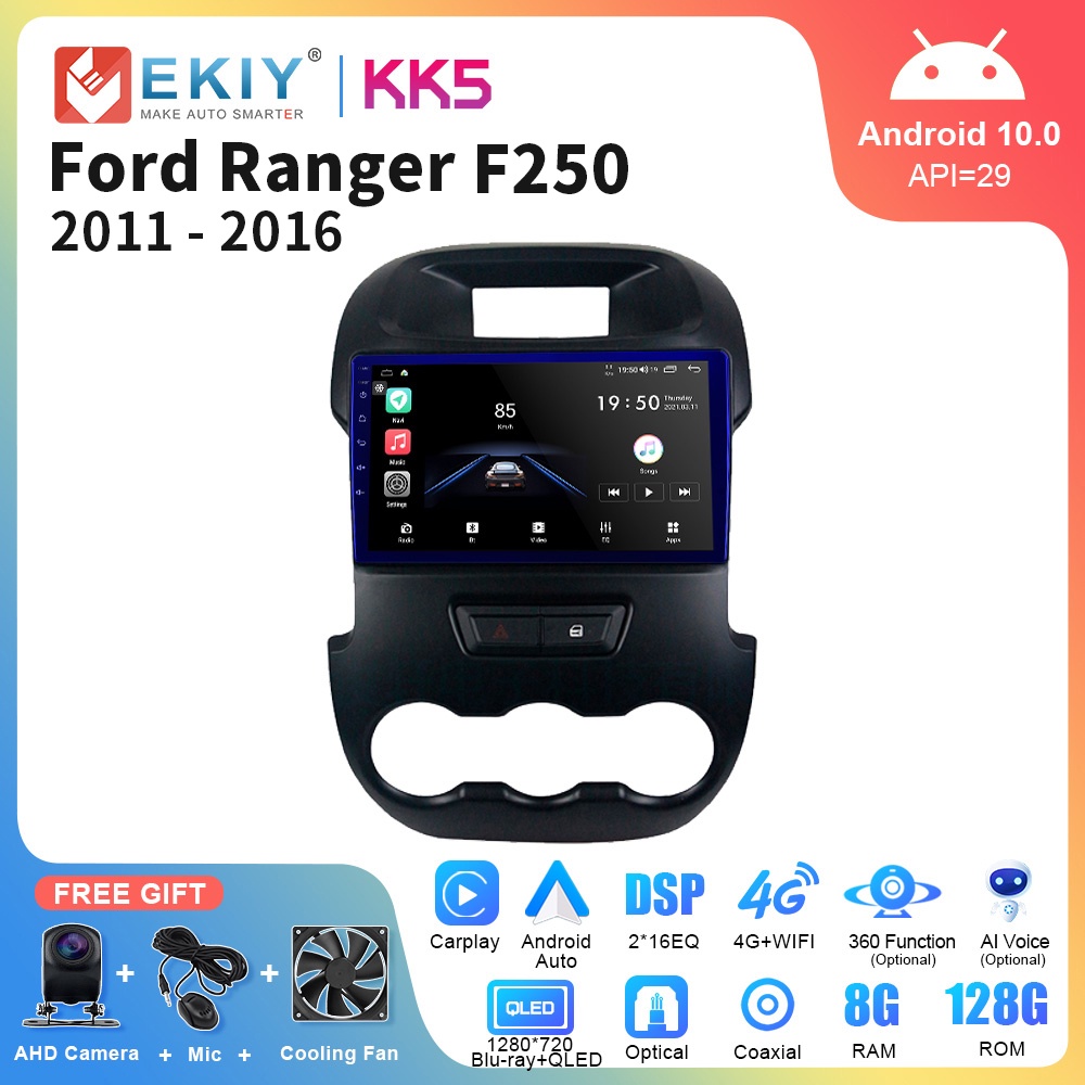 EKIY KK5 Car Radio Android Auto Multimedia Player For Ford RANGER F250