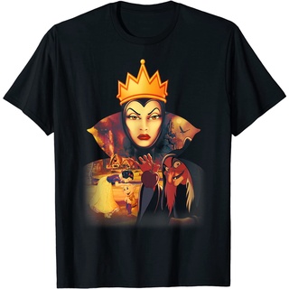 เสื้อยืดผ้าฝ้ายพรีเมี่ยม เสื้อยืด พิมพ์ลาย Disney Snow White Evil Queens Glare